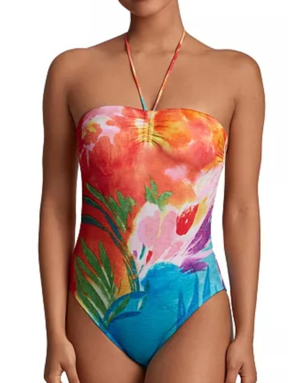 LAUREN Ralph Lauren Tropical Watercolor One-Piece Swimsuit Multi-Color NWT